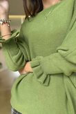 Conrad Batwing Ruffle Cuff Knit Olive 